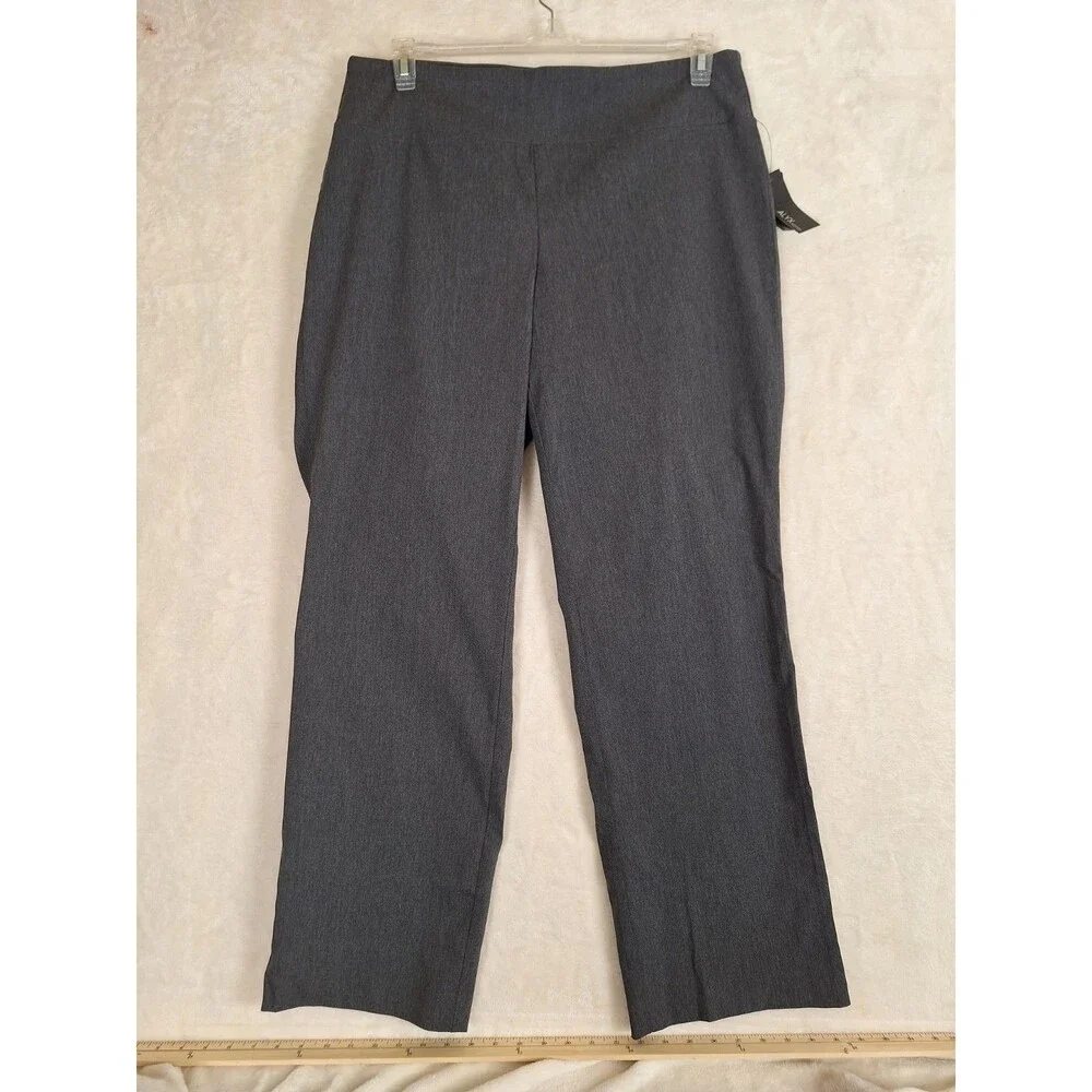 Alyx Womens Pants 2X Gray NEW Gray Slimming Stretch Career BizCasual Pull On